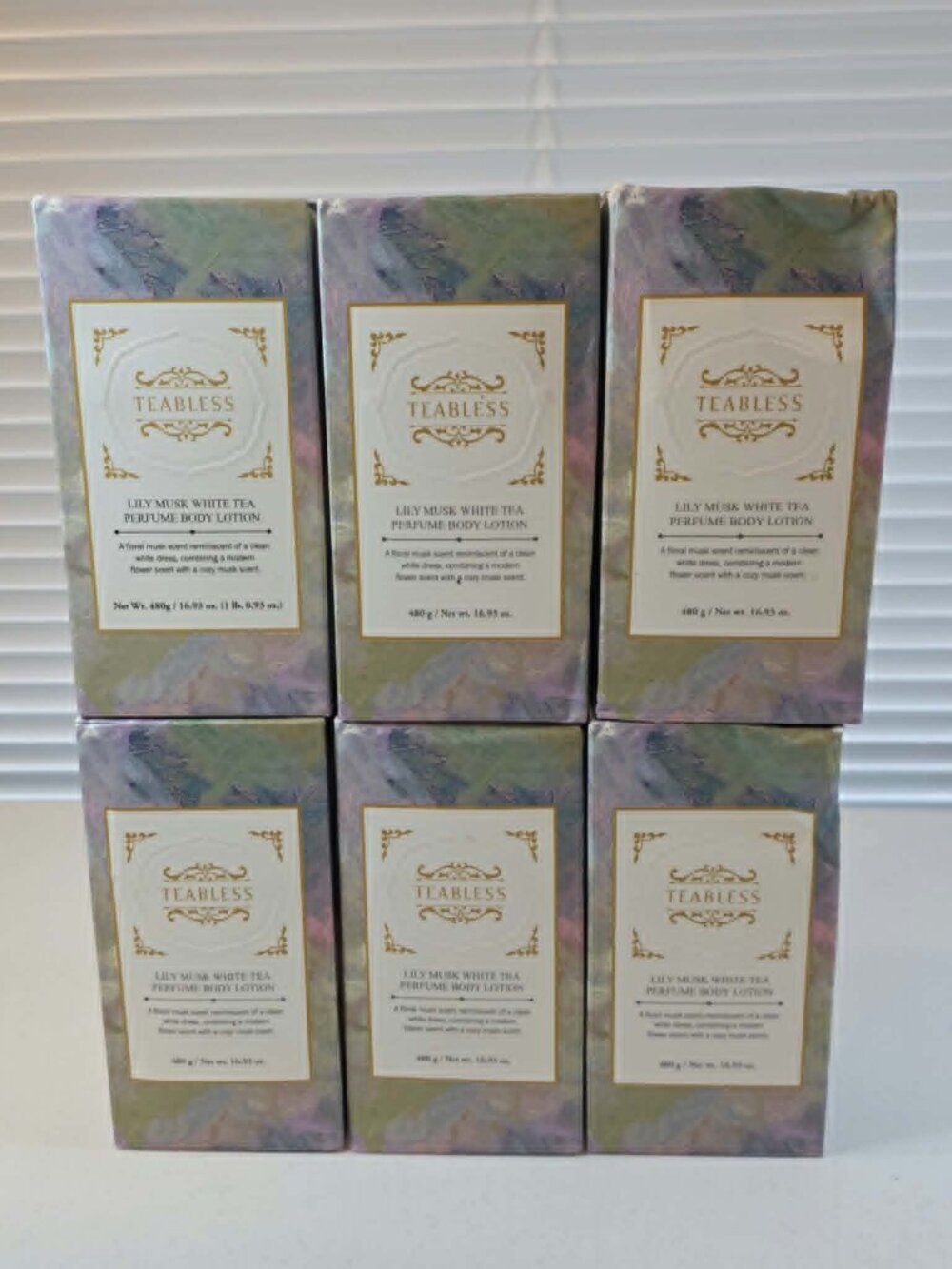 TEABLESS BODY LOTION LILY MUSK WHITE TEA DRY SKIN LOT OF 6 NEW 16.93 oz. each